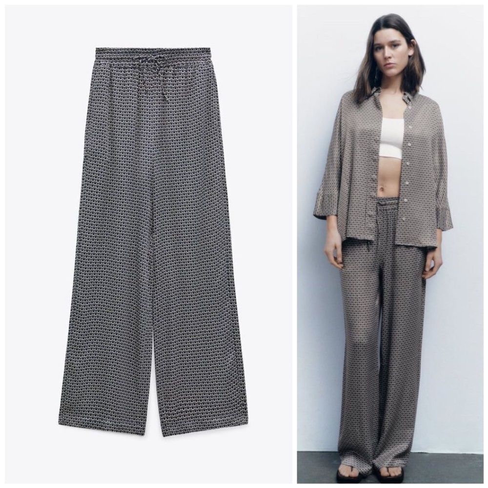 ZARA GEOMETRIC PRINT TROUSER MULTICOLOURED SIZE‎ XS -  | 2298/021/330